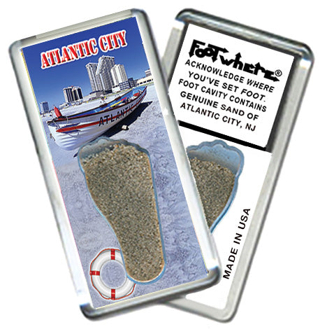 Atlantic City FootWhere® Souvenir Magnet. Made in USA