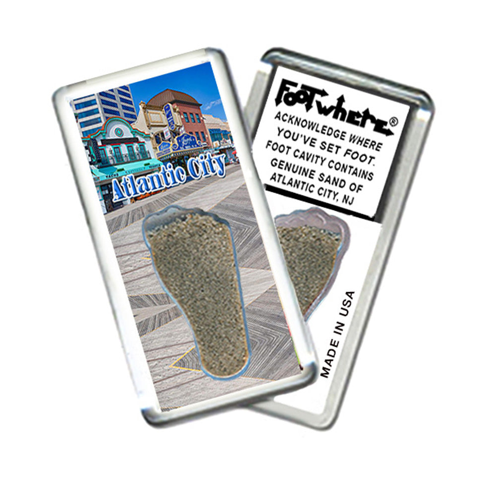 Atlantic City FootWhere® Souvenir Magnet. Made in USA