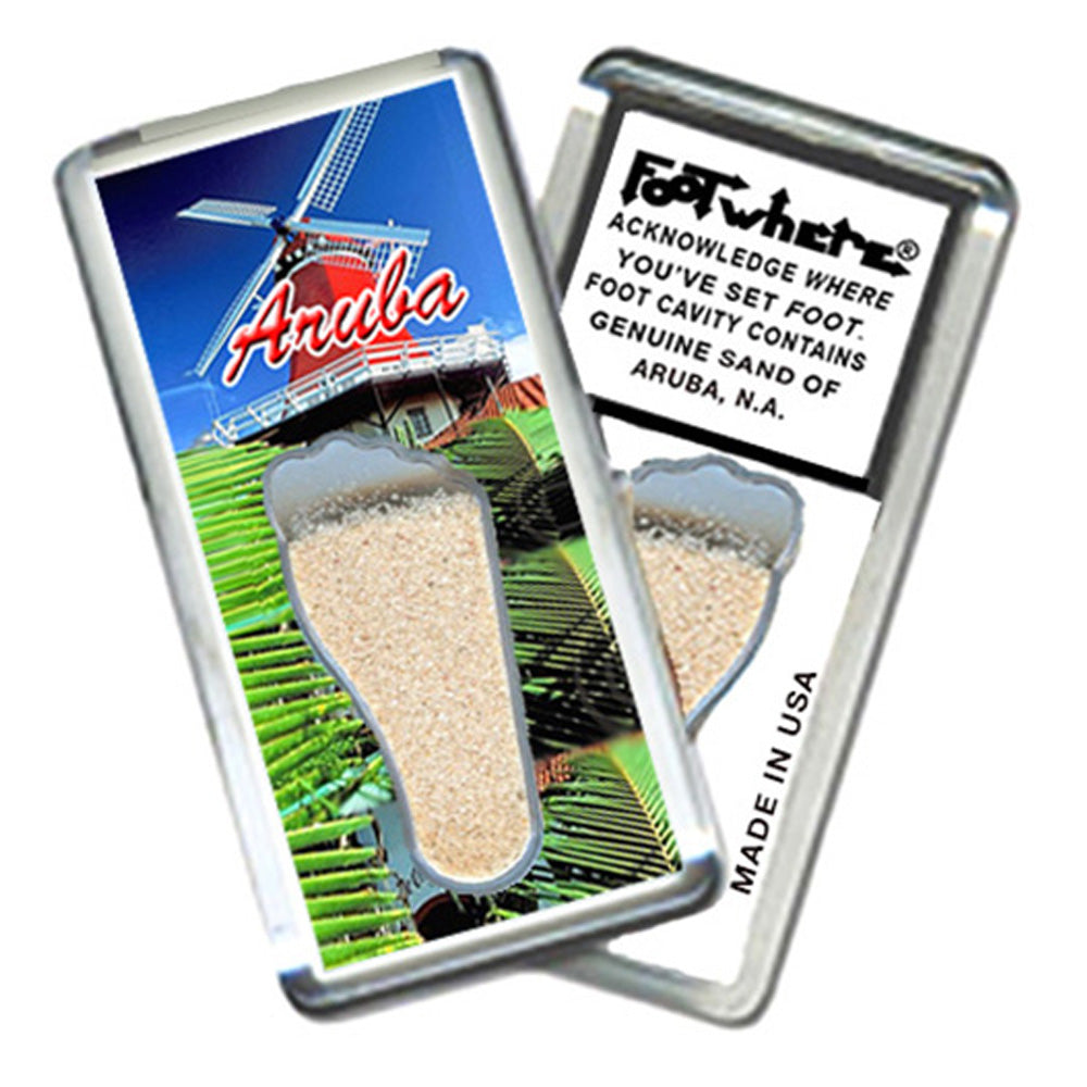 Aruba FootWhere® Souvenir Magnets. 72 pieces/6 assorted styles.