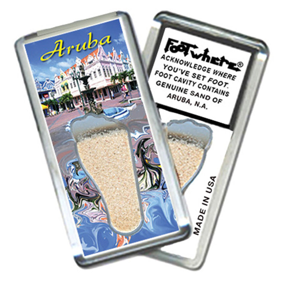 Aruba FootWhere® Souvenir Magnets. 72 pieces/6 assorted styles.