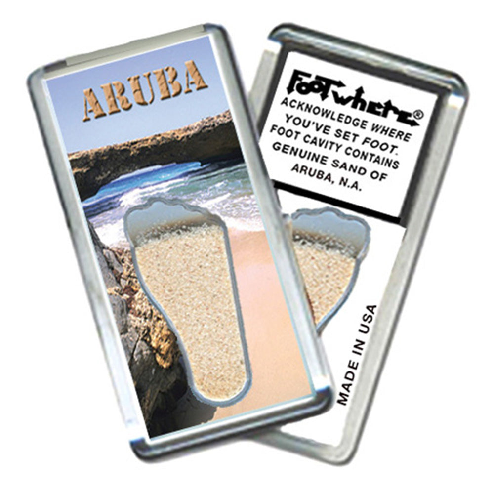 Aruba FootWhere® Souvenir Magnets. 72 pieces/6 assorted styles.