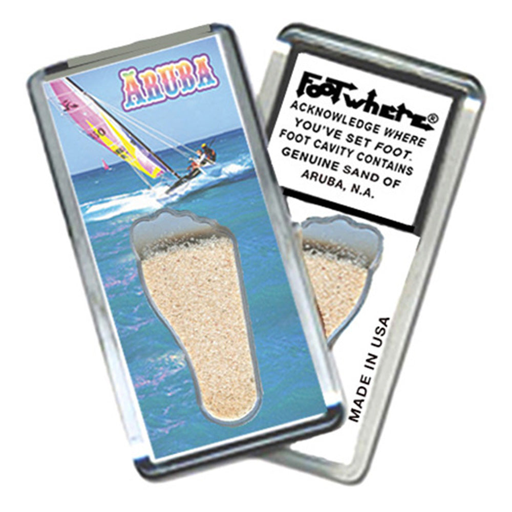 Aruba FootWhere® Souvenir Magnets. 72 pieces/6 assorted styles.