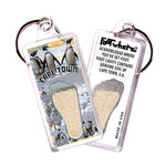 Load image into Gallery viewer, Cape Town, S.A. FootWhere® Souvenir Keychains. 6 Piece Set. Made in USA