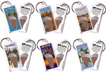 Load image into Gallery viewer, Des Moines FootWhere® Souvenir Keychains. 72 Pieces/6 Assorted Styles. Made in USA