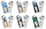 Load image into Gallery viewer, Galveston FootWhere® Souvenir Zipper-Pulls. 72 pieces/ 6 assorted styles.
