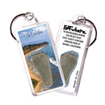 Load image into Gallery viewer, Malibu FootWhere® Souvenir Keychains. 6 Piece Set. Made in USA
