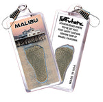 Load image into Gallery viewer, Malibu FootWhere Souvenir Zipper-Pulls. 6 Piece Set. Made in USA