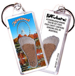 Load image into Gallery viewer, Montreal FootWhere Souvenir Keychain. Made in USA