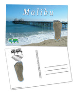 Load image into Gallery viewer, Malibu FootWhere® Souvenir Postcard. 144 Pieces/1 Gross. Made in USA