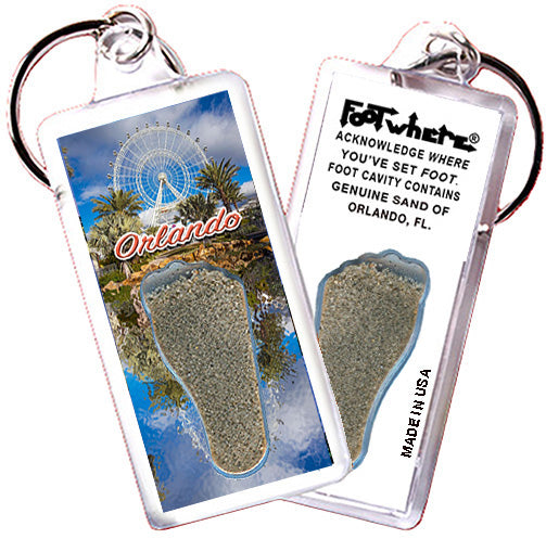 Orlando FootWhere® Souvenir Keychain. 72 pieces/6 assorted styles.