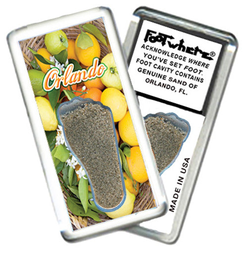 Orlando FootWhere® Souvenir Magnet. 72 pieces/6 assorted styles.