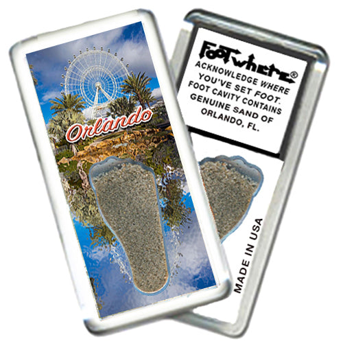 Orlando FootWhere® Souvenir Magnet. 72 pieces/6 assorted styles.