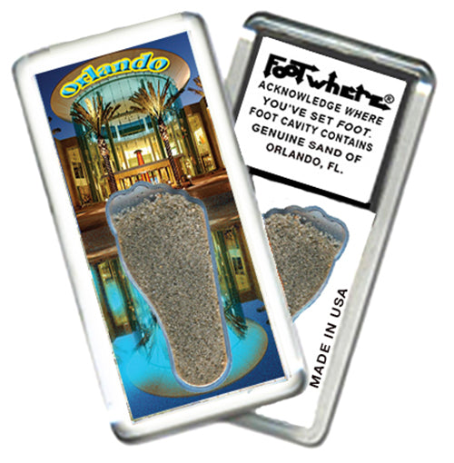 Orlando FootWhere® Souvenir Magnet. 72 pieces/6 assorted styles.