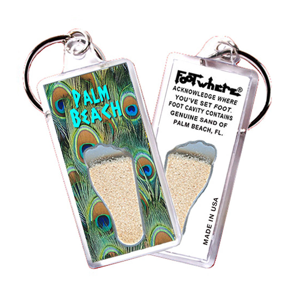 Palm Beach FootWhere® Souvenir Keychain. 72 pieces/6 assorted styles.
