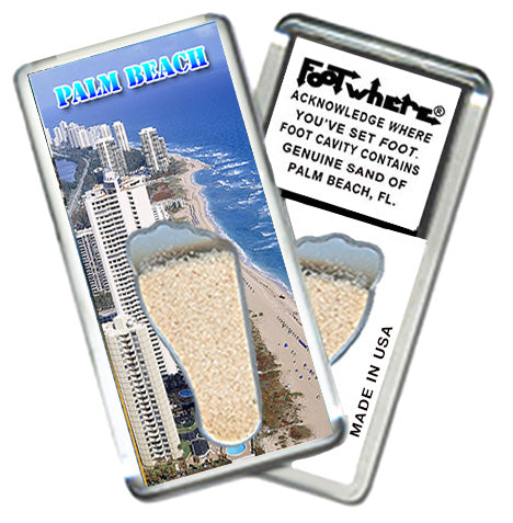 Palm Beach FootWhere® Souvenir Magnet. 72 pieces/6 assorted styles.