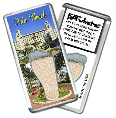 Palm Beach FootWhere® Souvenir Magnet. 72 pieces/6 assorted styles.