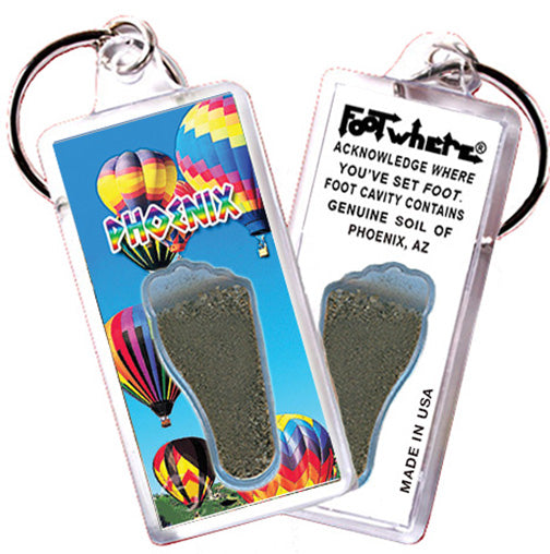 Phoenix FootWhere® Souvenir Keychain. 72 pieces/6 assorted styles.