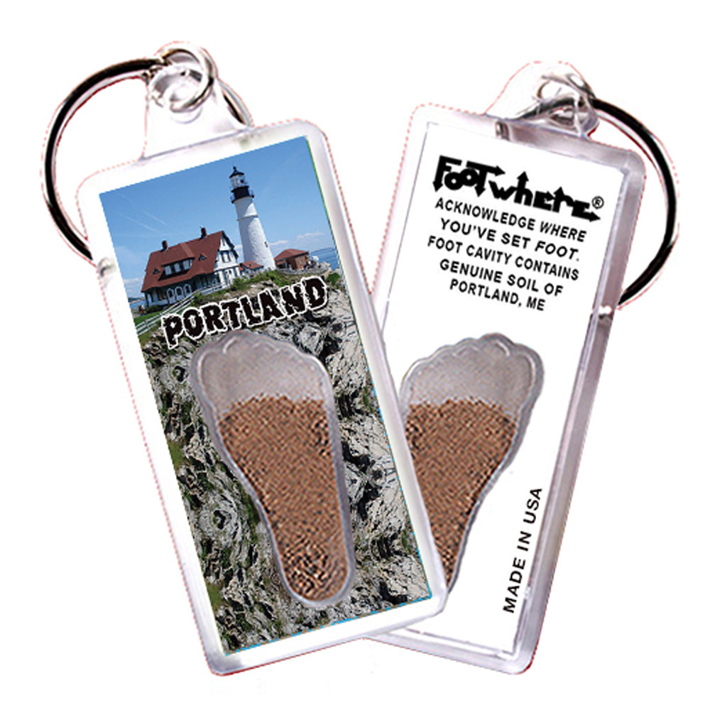 Portland, ME FootWhere® Souvenir Keychain. 72 pieces/6 assorted styles.