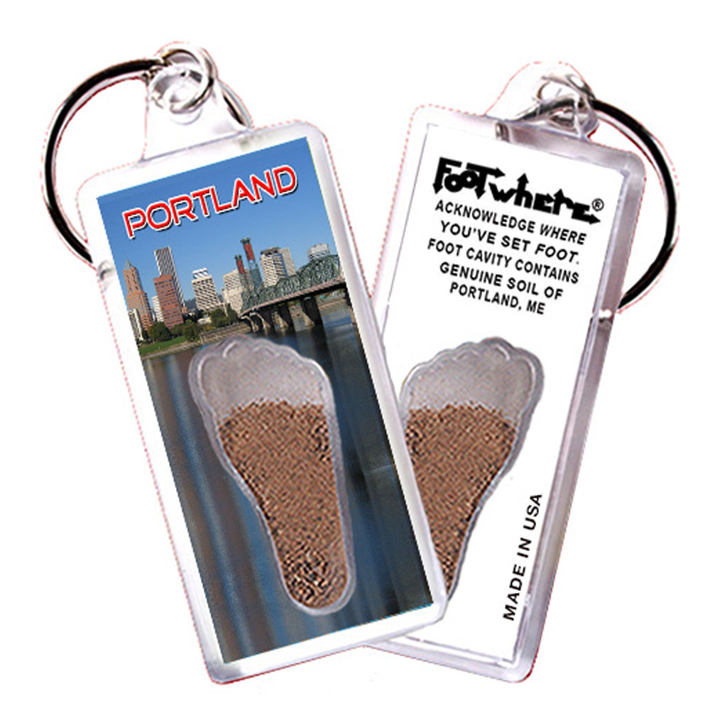 Portland, ME FootWhere® Souvenir Keychain. 72 pieces/6 assorted styles.