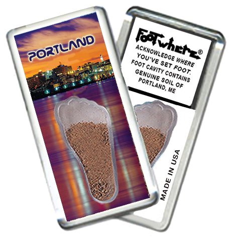 Portland, ME FootWhere® Souvenir Magnet. 72 pieces/6 assorted styles.