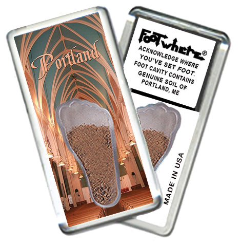 Portland, ME FootWhere® Souvenir Magnet. 72 pieces/6 assorted styles.