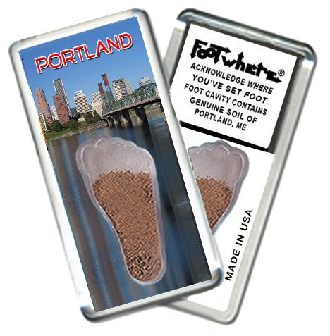 Portland, ME FootWhere® Souvenir Magnet. 72 pieces/6 assorted styles.