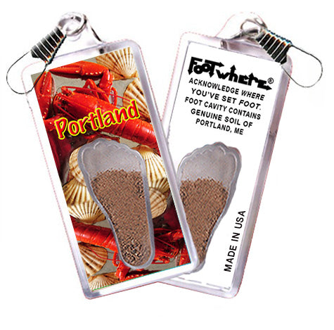 Portland, ME FootWhere® Souvenir Zipper-Pull. 72 pieces/6 assorted styles.