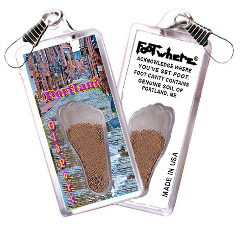 Portland, ME FootWhere® Souvenir Zipper-Pull. 72 pieces/6 assorted styles.