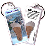Load image into Gallery viewer, Portland, OR FootWhere® Souvenir Keychains. 6 Piece Set. Made in USA
