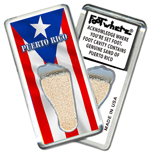 Puerto Rico FootWhere® Souvenir Magnet. 72 pieces/6 assorted styles.