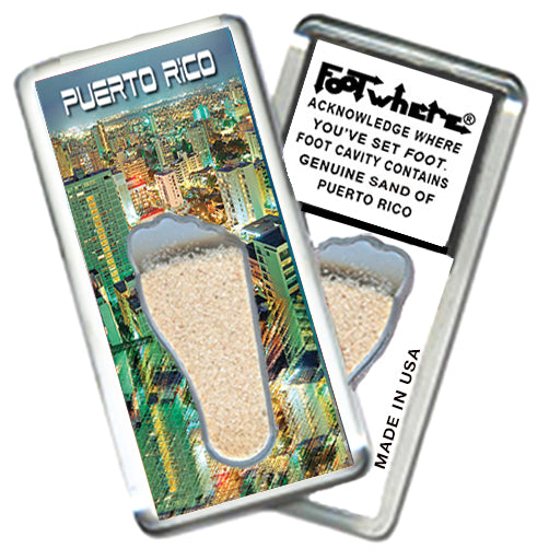 Puerto Rico FootWhere® Souvenir Magnet. 72 pieces/6 assorted styles.