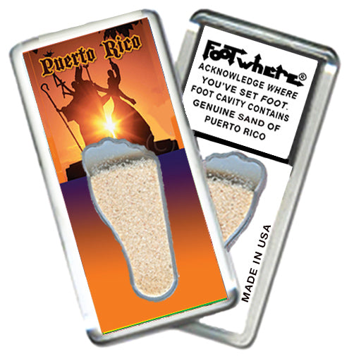 Puerto Rico FootWhere® Souvenir Magnet. 72 pieces/6 assorted styles.
