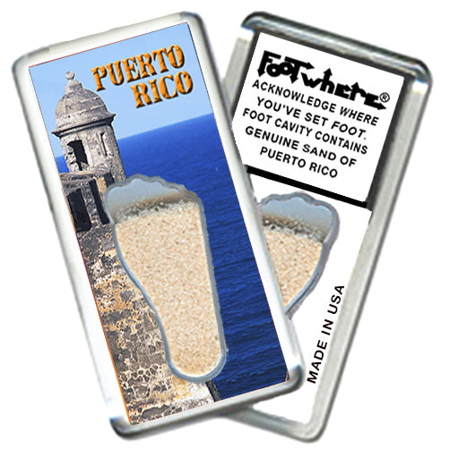 Puerto Rico FootWhere® Souvenir Magnet. 72 pieces/6 assorted styles.