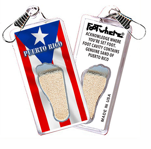 Puerto Rico FootWhere® Souvenir Zipper-Pull. 72 pieces/6 assorted styles.