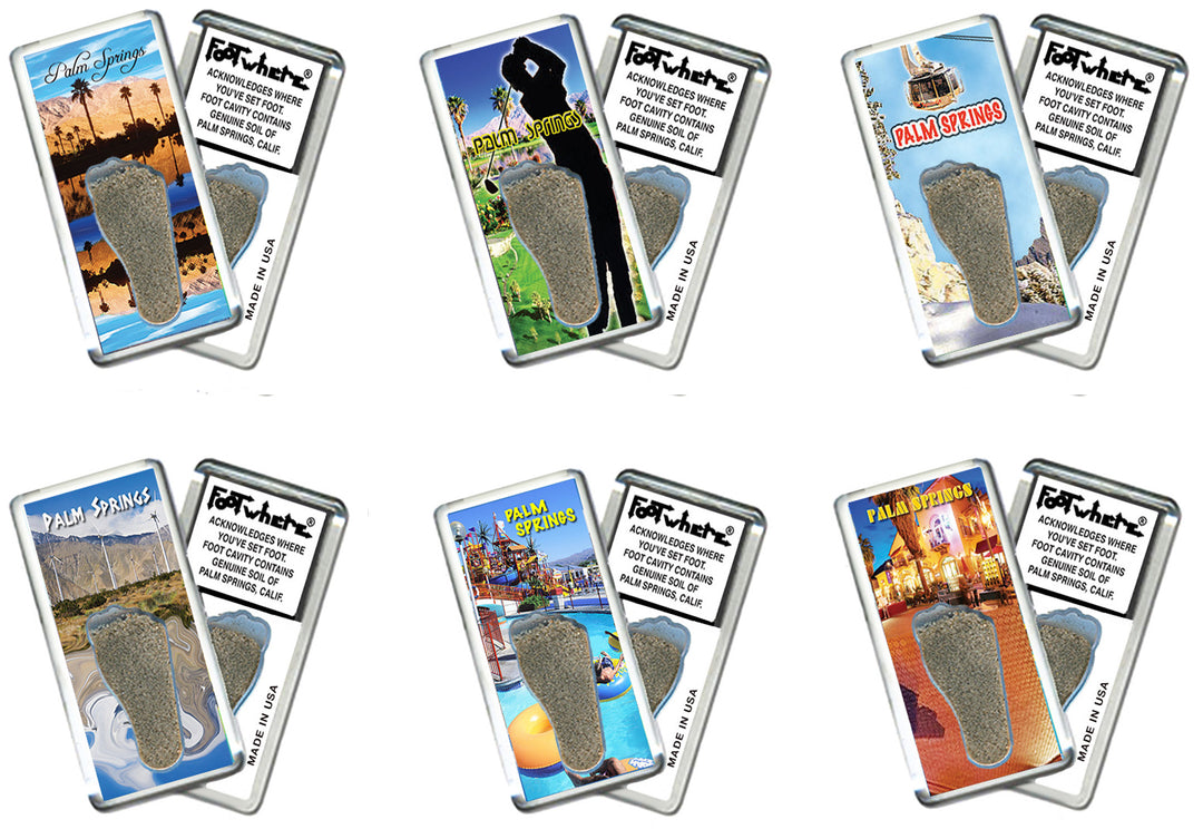 Palm Springs FootWhere® Souvenir Magnet. 72 pieces/6 assorted styles.
