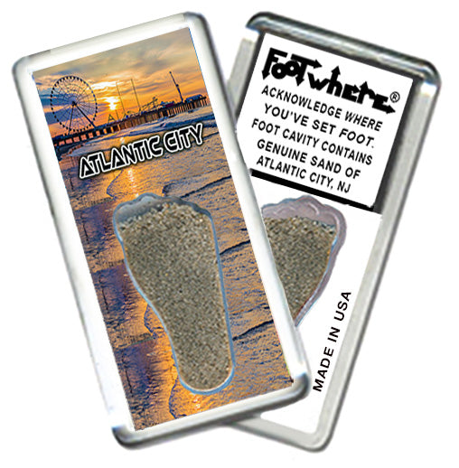 Atlantic City FootWhere® Souvenir Magnet. Made in USA