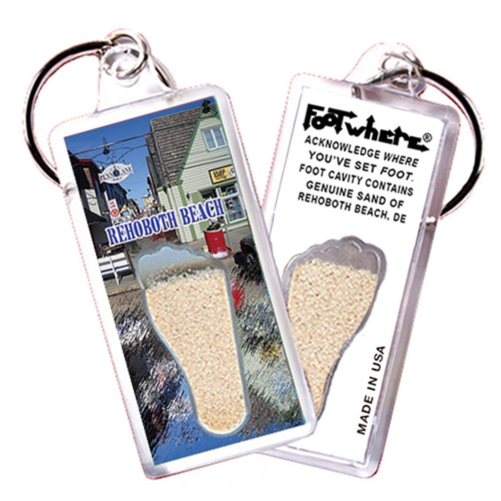 Rehoboth Beach FootWhere® Souvenir Keychain 72 pieces/6 assorted styles.