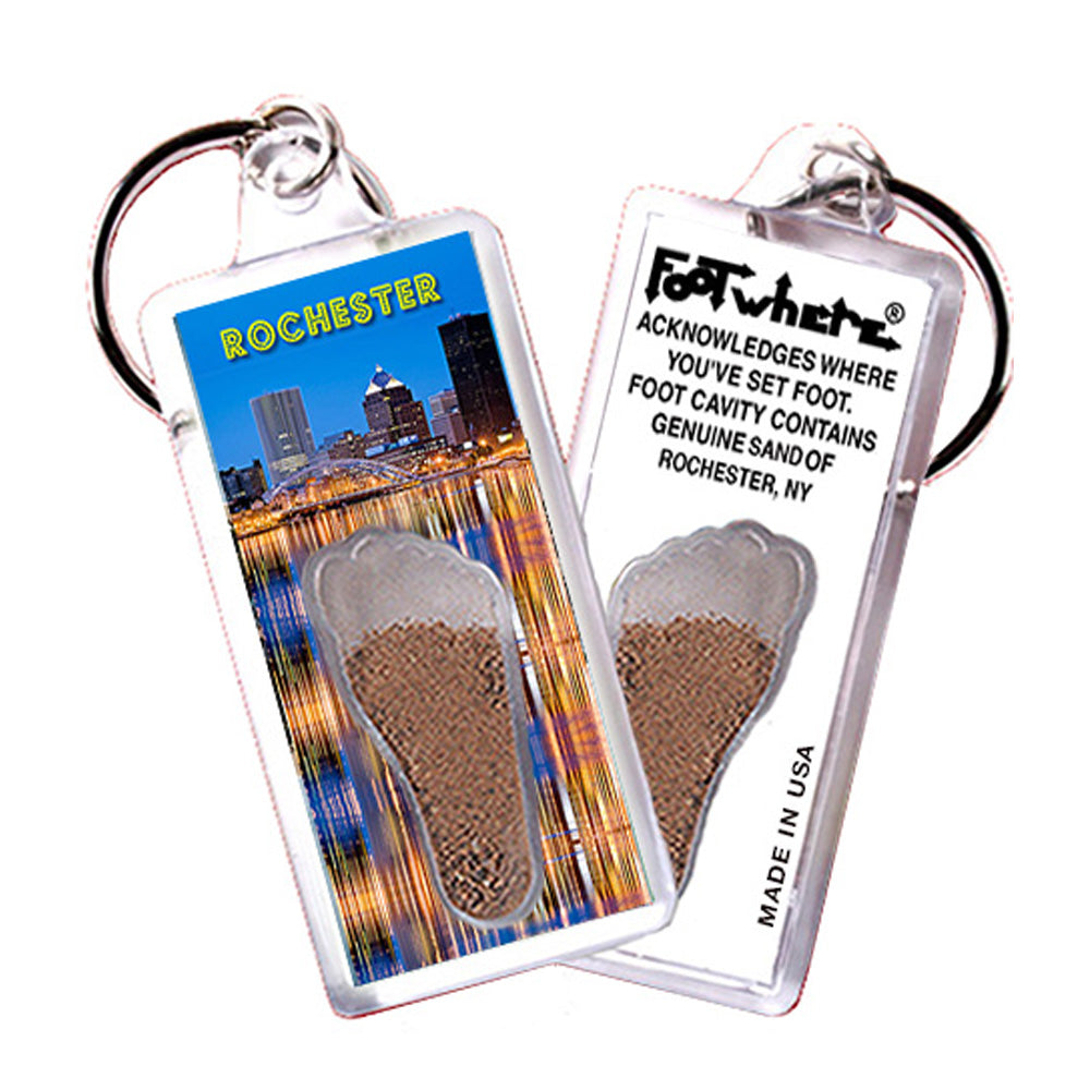 Rochester FootWhere® Souvenir Keychain. 72 pieces/ 6 assorted styles.