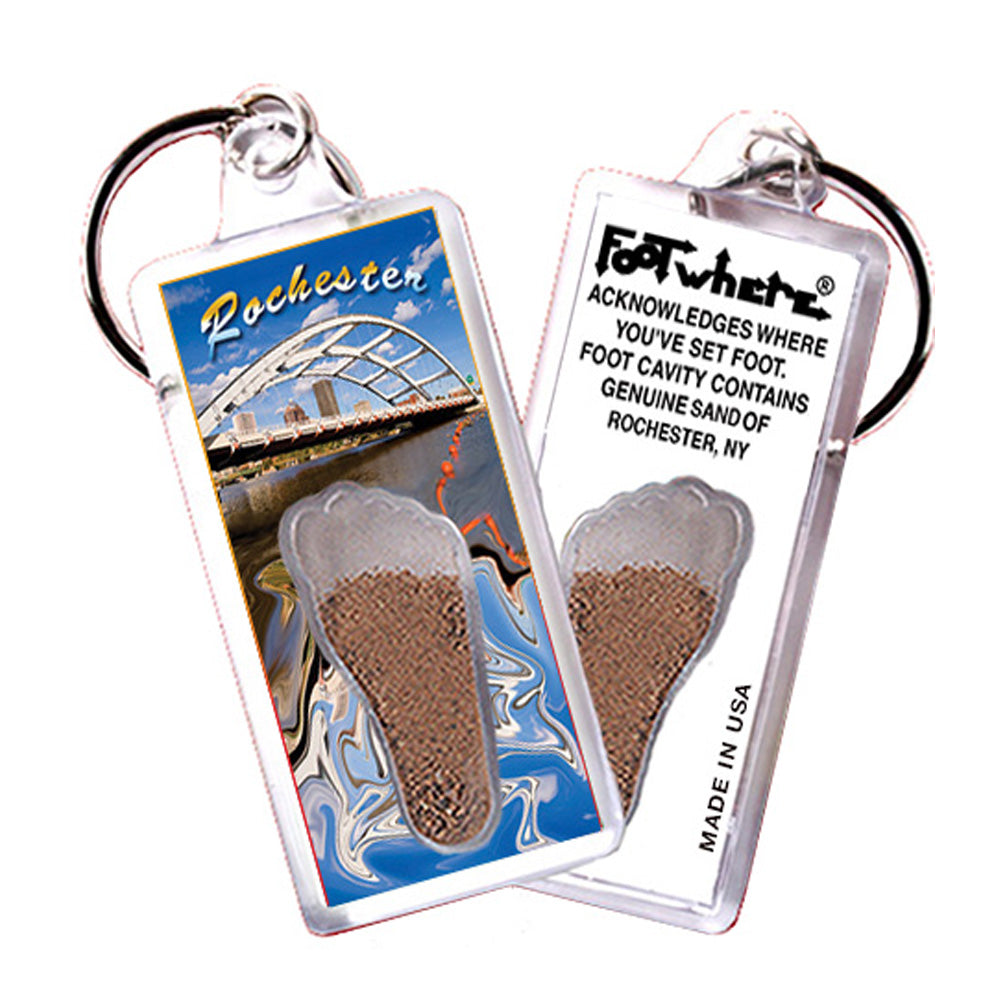 Rochester FootWhere® Souvenir Keychain. 72 pieces/ 6 assorted styles.