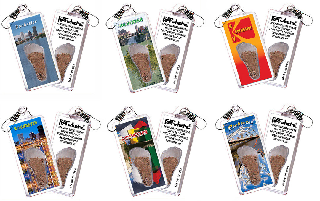 Rochester FootWhere® Souvenir Zipper-Pull. 72 pieces/ 6 assorted styles.