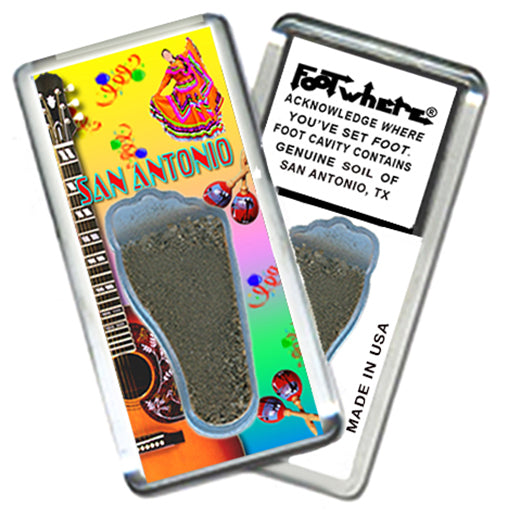 San Antonio FootWhere® Souvenir Magnet. 72 pieces/ 6 assorted styles.