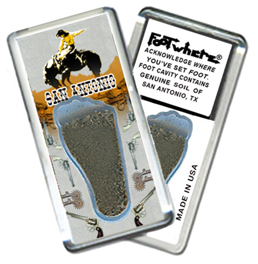 San Antonio FootWhere® Souvenir Magnet. 72 pieces/ 6 assorted styles.