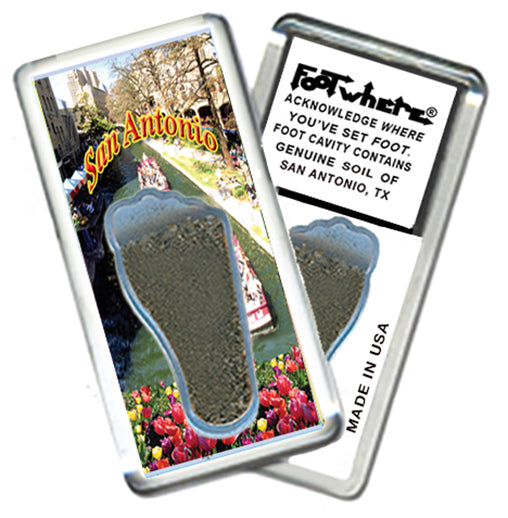 San Antonio FootWhere® Souvenir Magnet. 72 pieces/ 6 assorted styles.