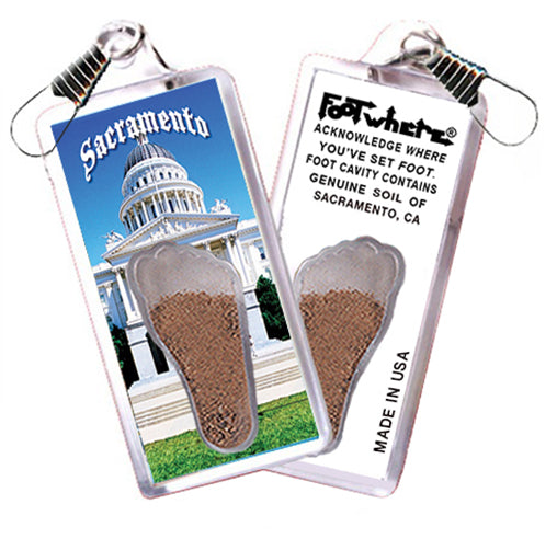 Sacramento FootWhere® Souvenir Zipper-Pull. 72 pieces/6 assorted styles.