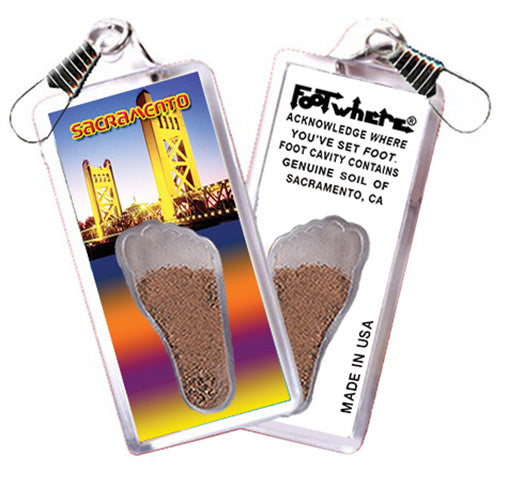 Sacramento FootWhere® Souvenir Keychain. 72 pieces/6 assorted styles.