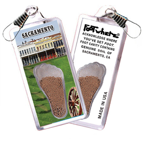 Sacramento FootWhere® Souvenir Zipper-Pull. 72 pieces/6 assorted styles.