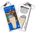 Load image into Gallery viewer, San Diego FootWhere® Souvenir Zipper-Pulls. 6 Piece Set. Made in USA