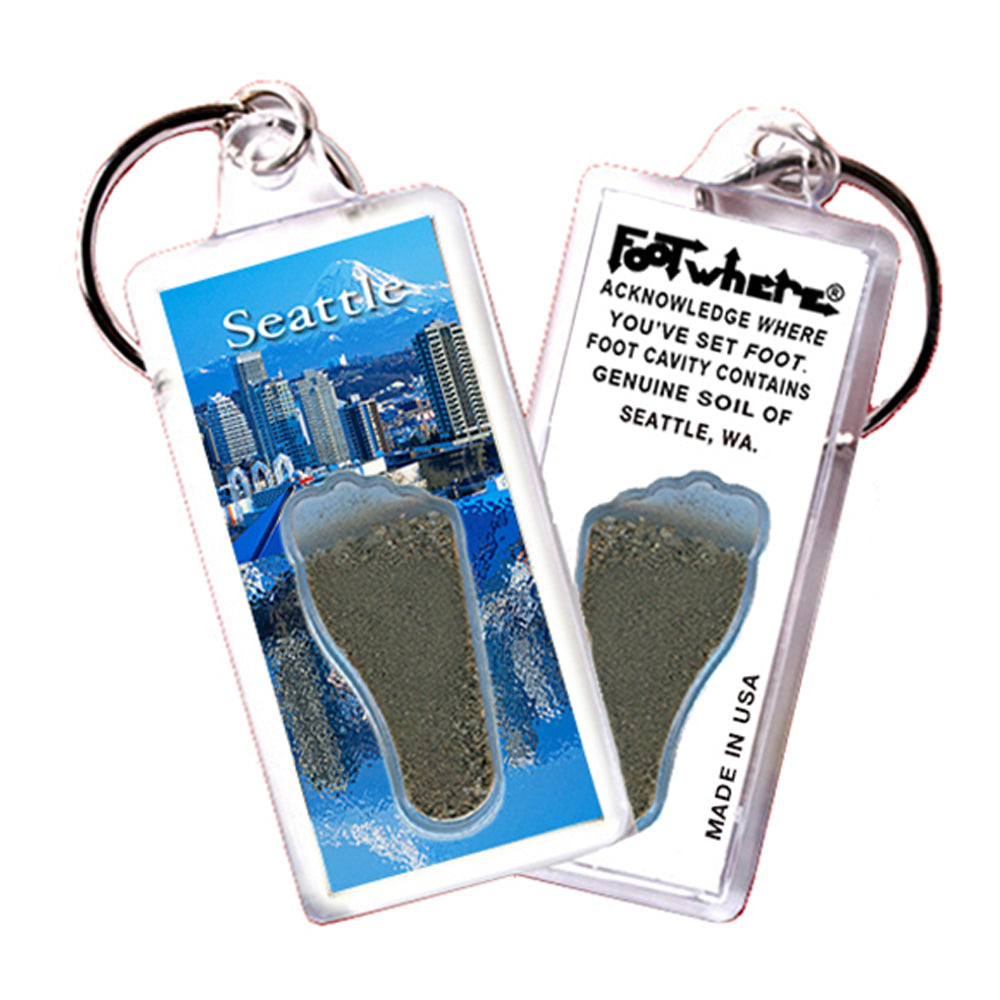 Seattle FootWhere® Souvenir Keychain. 72 pieces/ 6 assorted styles.