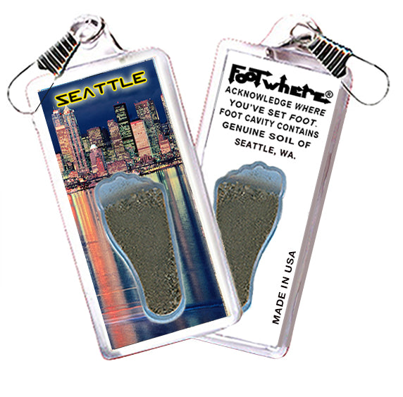 Seattle FootWhere® Souvenir Zipper-Pull. 72 pieces/ 6 assorted styles.