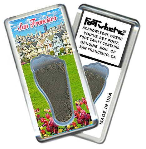 San Francisco FootWhere® Souvenir Magnet. 72 pieces/ 6 assorted styles.
